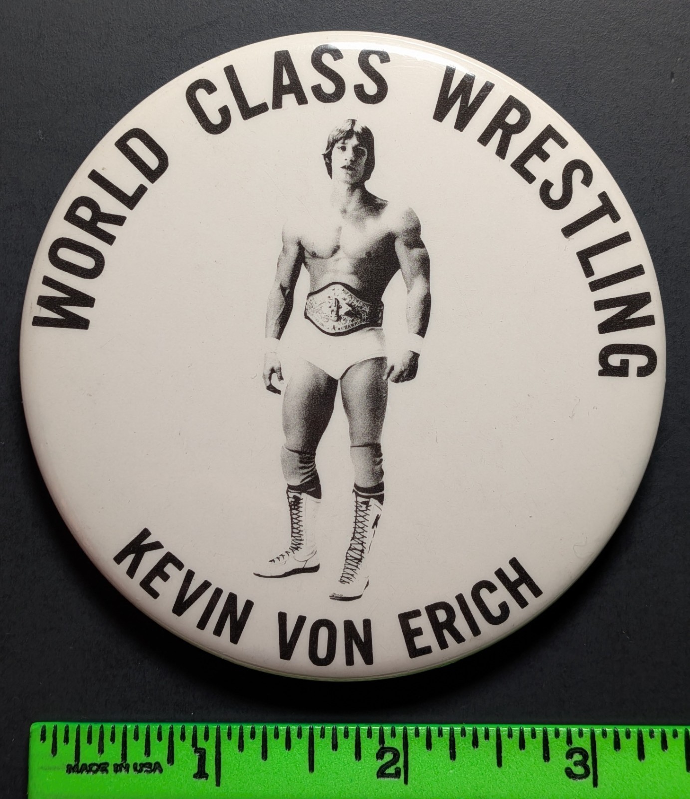 Vintage WCW Kevin Von Erish Wrestling Pinback Pin Vintage WCW Kevin Von Erish Wrestling Pinback Pin