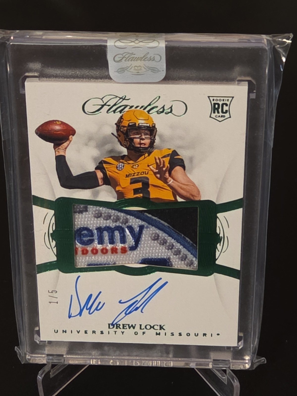 2019 Panini Flawless Drew Lock Rookie Patch Auto Emerald 1/5 Sick Patch 2019 Panini Flawless Drew Lock Rookie Patch Auto Emerald 1/5 Sick Patch