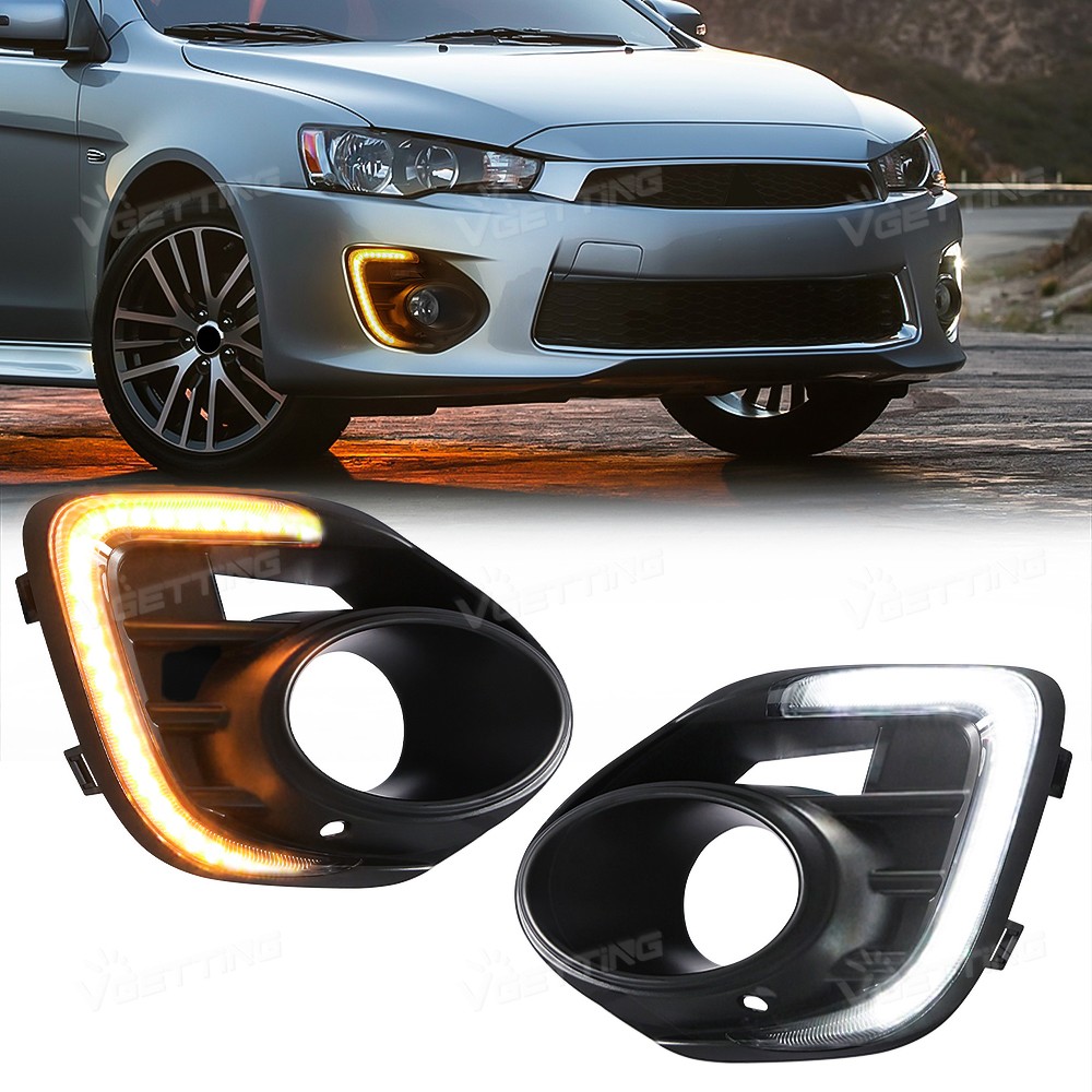 Fits For 2016 2017 2018 Mitsubishi Lancer LED Daytime Running Lamp Fog Light DRL