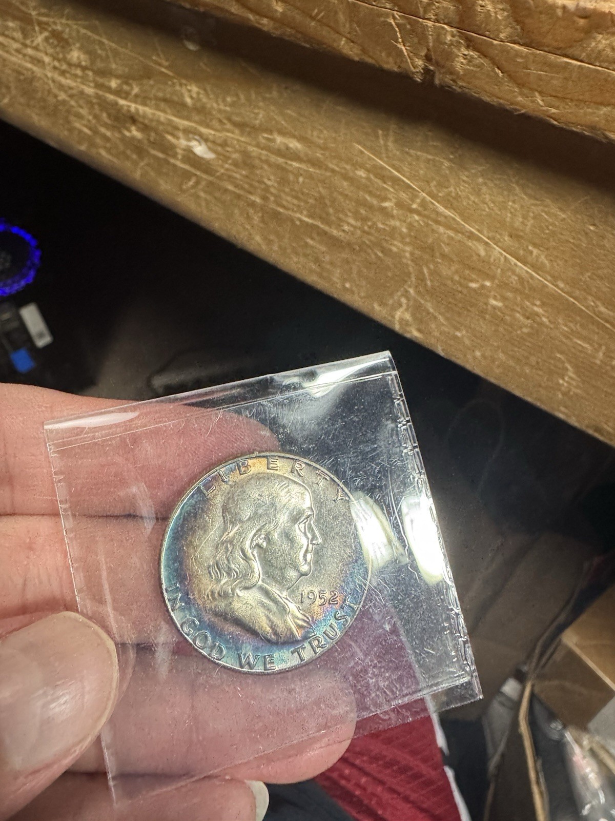 1952 Ben Franklin Half Dollar Beautiful Blue And Rainbow Toned😍⭐️