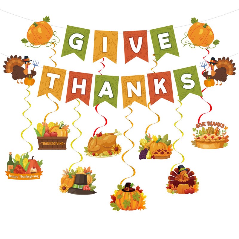 Thanksgiving Banner Fall Hanging Swirls Thanksgiving Party Decorations harvest Thanksgiving Banner Fall Hanging Swirls Thanksgiving Party Decorations harvest