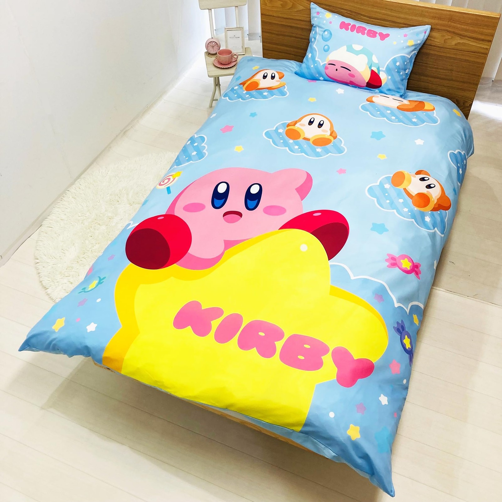 Kirby Star Duvet Cover Set, Warp Star Sleep Waddle Dee Duvet Cover and Pillowcas