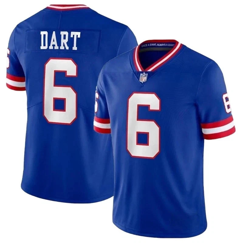 New NWT Men's Giants #6 Jaxson Dart 2025 Game All Stitched Player Jersey New NWT Men's Giants #6 Jaxson Dart 2025 Game All Stitched Player Jersey