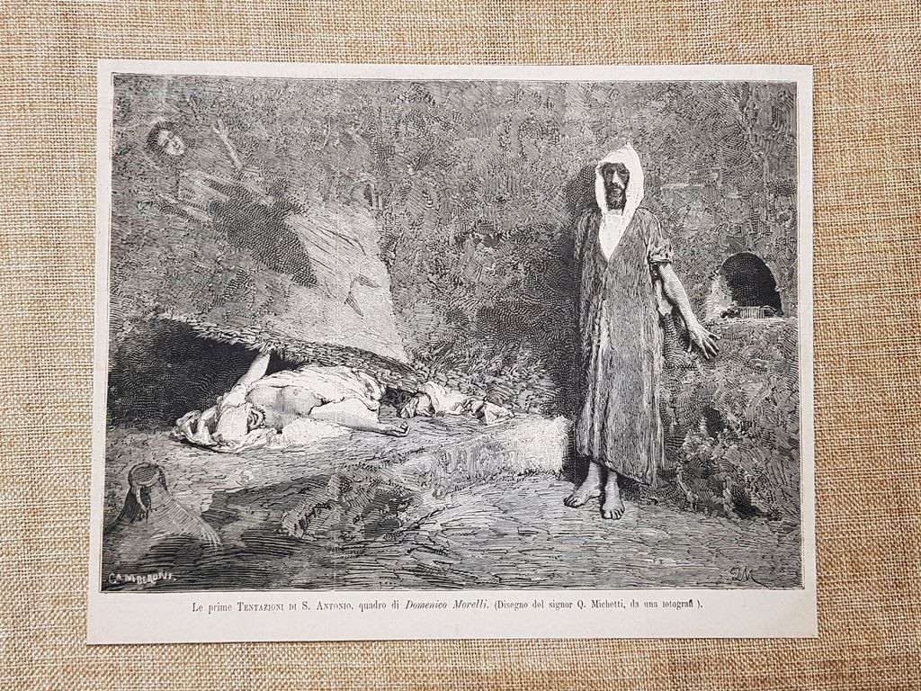 The First Temptations of St. Anthony Painting by Domenico Morelli Print of 1881
