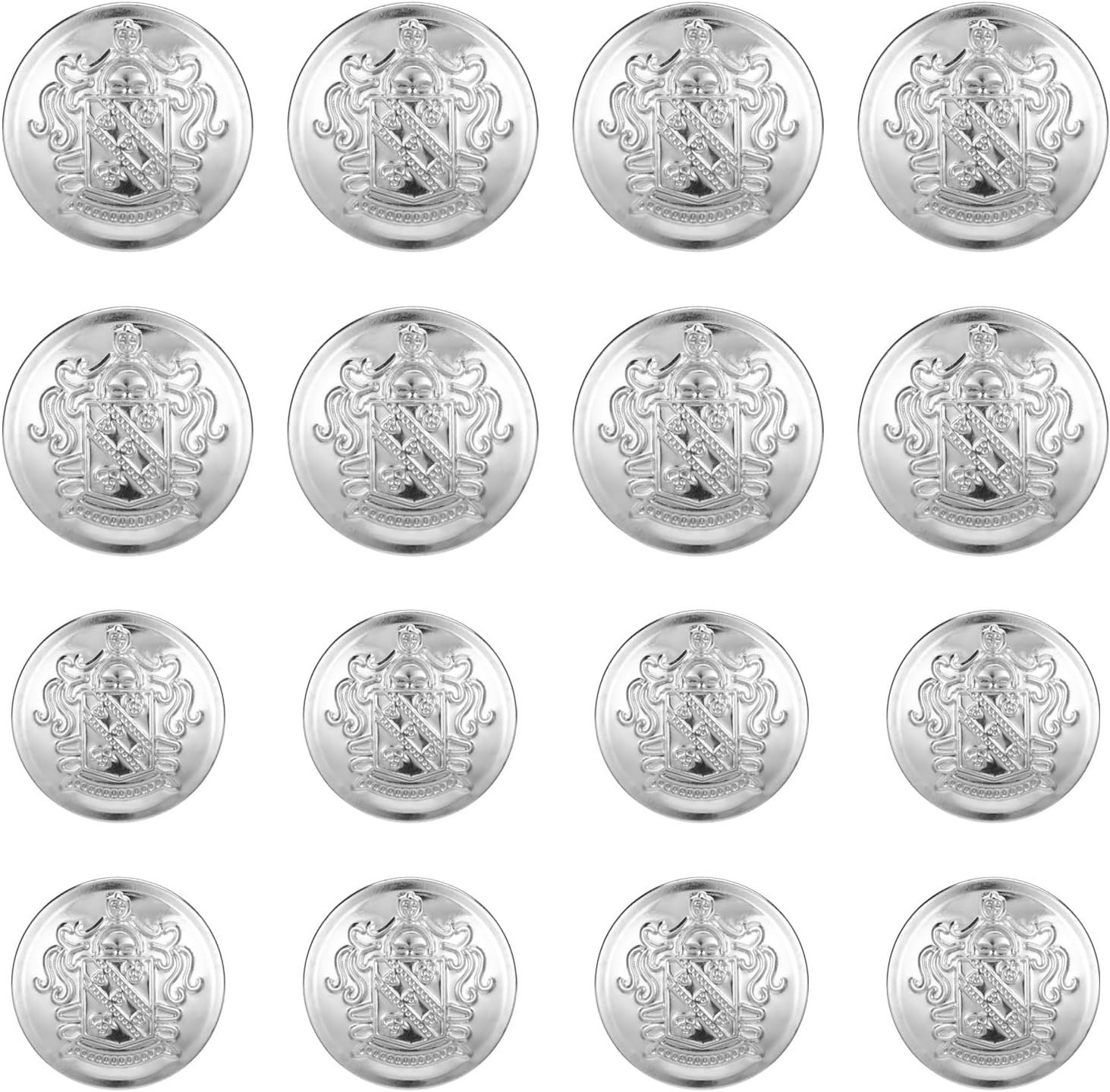 16 PCS Metal Blazer Button Set - 2 Sizes Silver Buttons, Replacement Jeans/Blaze 16 PCS Metal Blazer Button Set - 2 Sizes Silver Buttons, Replacement Jeans/Blaze