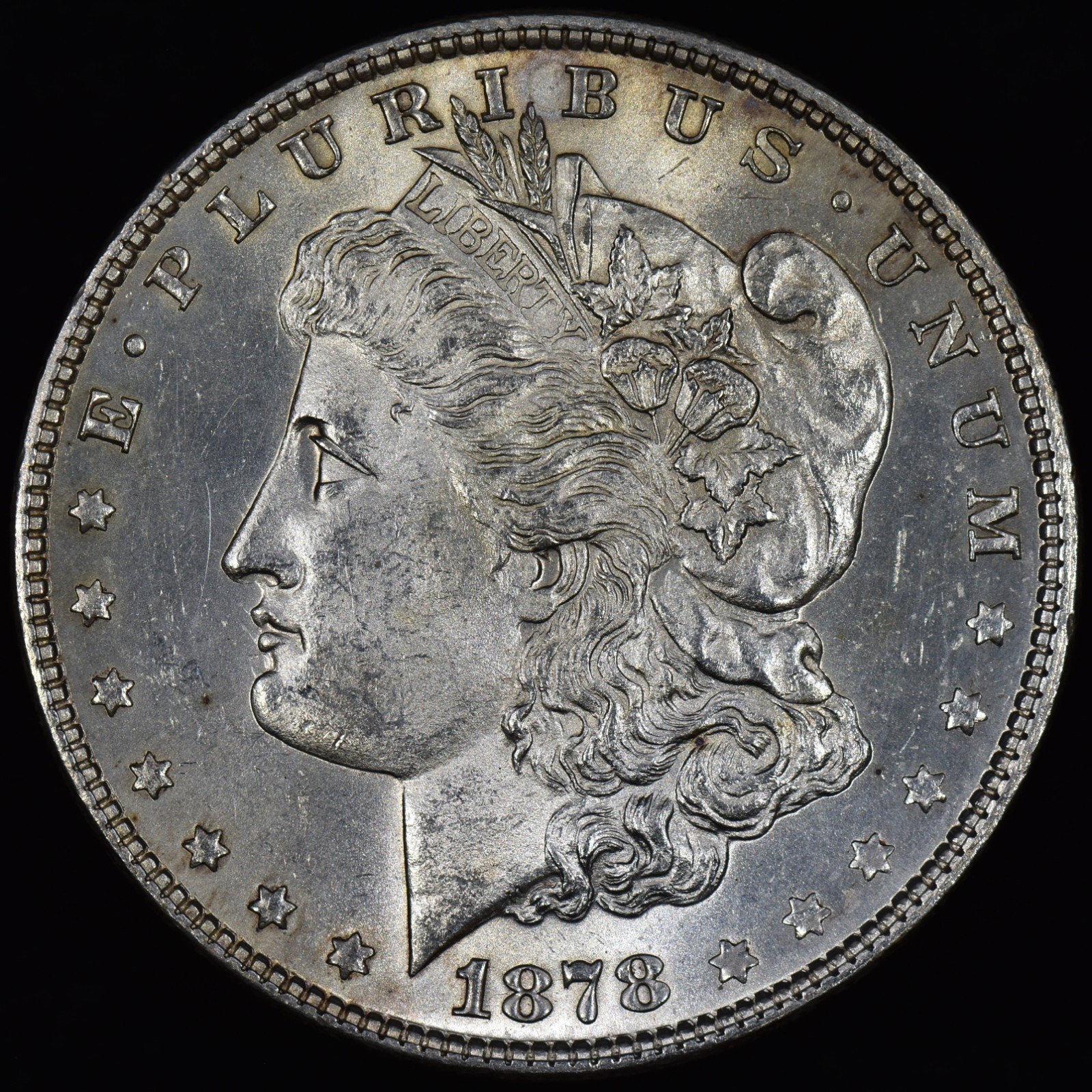 1878 P $1 MORGAN DOLLAR ✪ 7/8 TAILFEATHERS ✪ SILVER COIN UNCIRCULATED WEAK H04