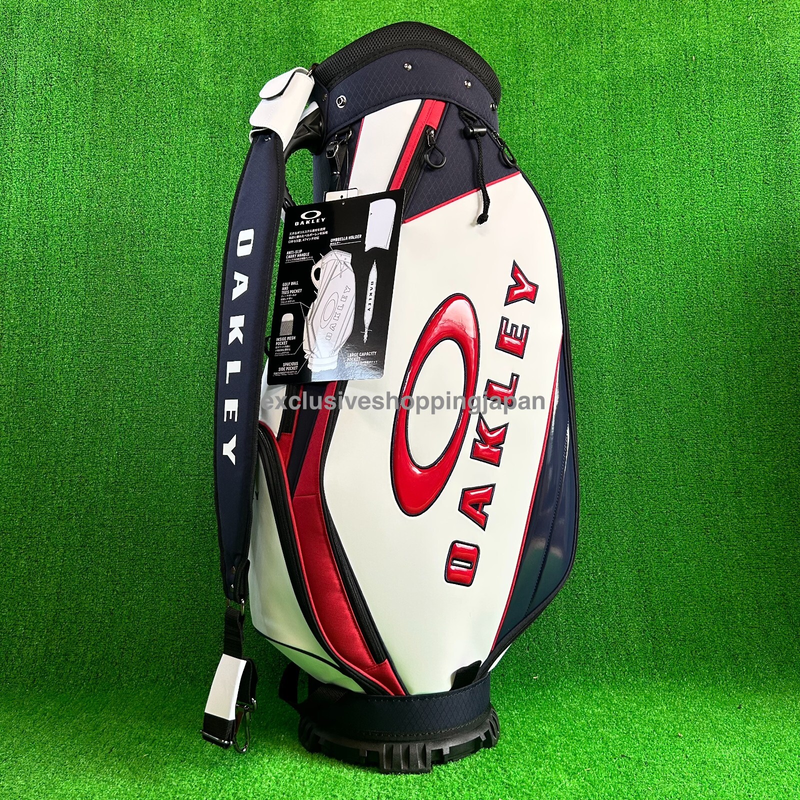 Oakley Golf Cart Bag 9.5 x 47in 5-way 18.0 2025 Padded Shoulder White Multi New