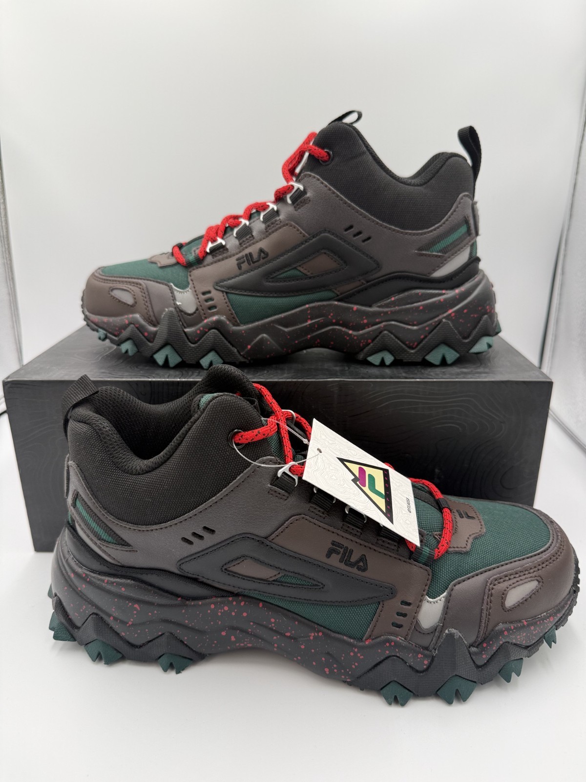 FILA Oakmont TR Mid Men\'s Size 8 Ponderosa Black 1JM01276-362 New Box FILA Oakmont TR Mid Men\'s Size 8 Ponderosa Black 1JM01276-362 New Box
