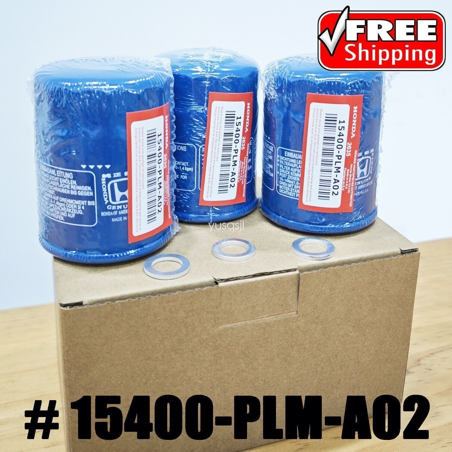 3 Honda Genuine Oil Filters WITH Drain Plug Washer 15400-PLM-A02 NEW SEALED USA 3 Honda Genuine Oil Filters WITH Drain Plug Washer 15400-PLM-A02 NEW SEALED USA