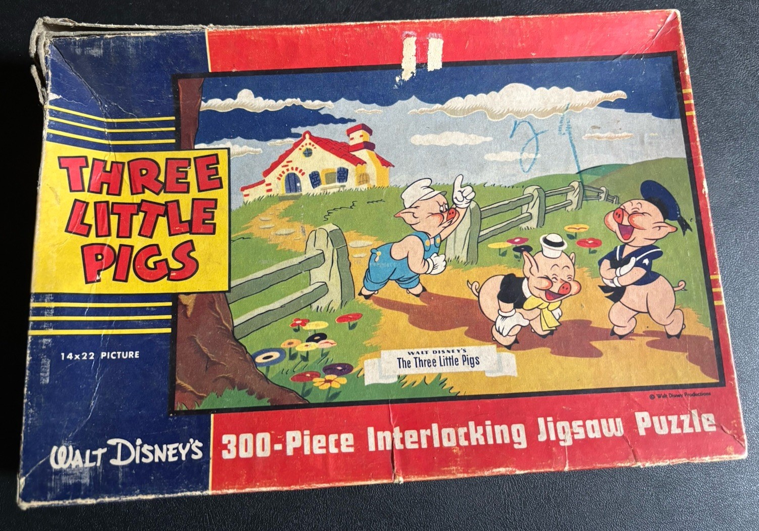 Antique 1940s WALT DISNEY 300 THREE LITTLE PIGS JIGSAW PUZZLE JAYMAR Please Read Antique 1940s WALT DISNEY 300 THREE LITTLE PIGS JIGSAW PUZZLE JAYMAR Please Read