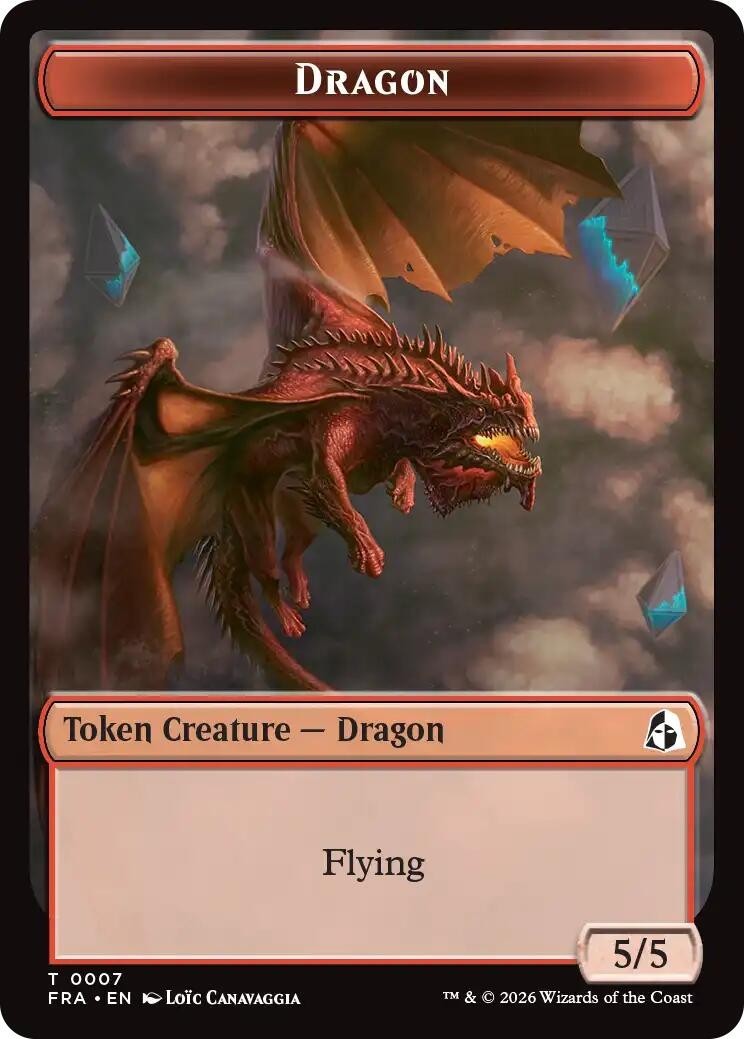 MTG FRA T Dragon // Lotus Double-Sided Token #7 // 12 NM