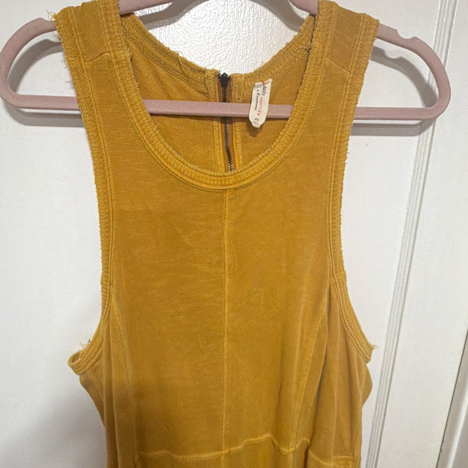 Daily Practice by Anthropologie Yellow Sleeveless Scoop Neck Jumpsuit 2X Plus