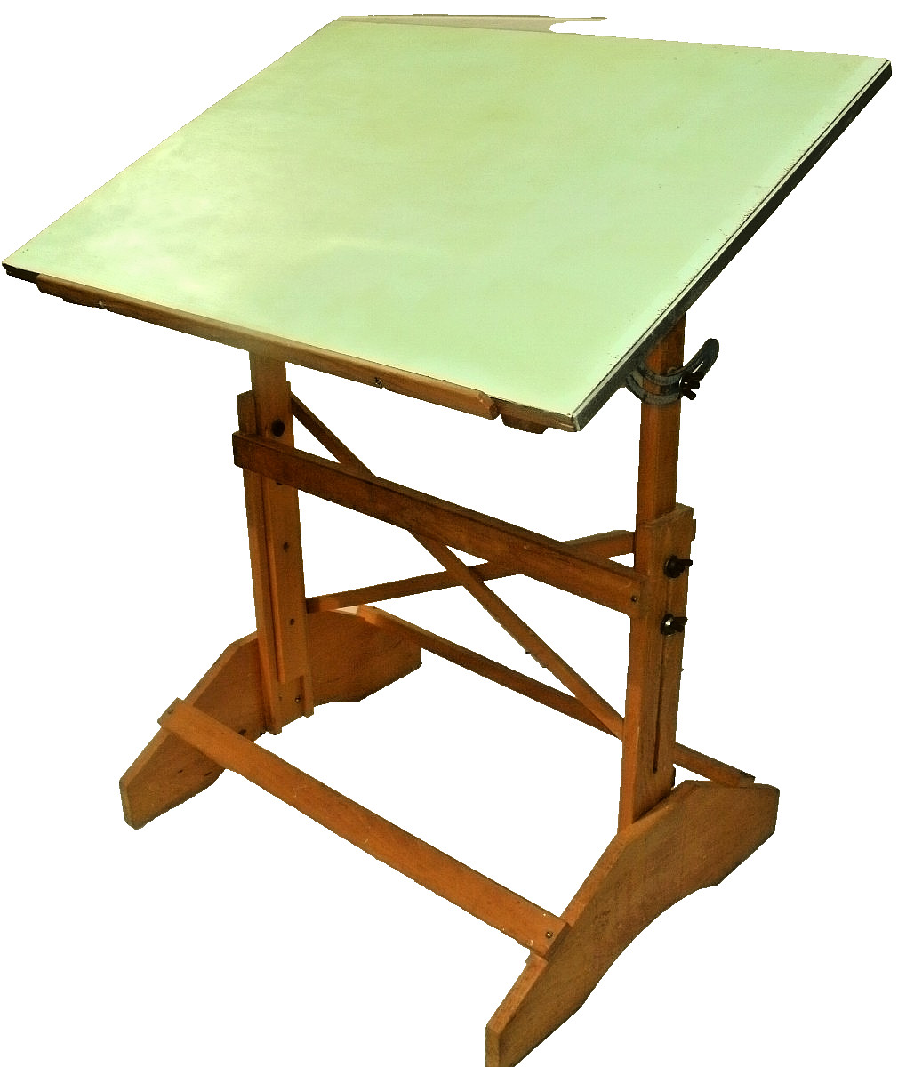 Vintage Industrial Drafting Table Wood Anco