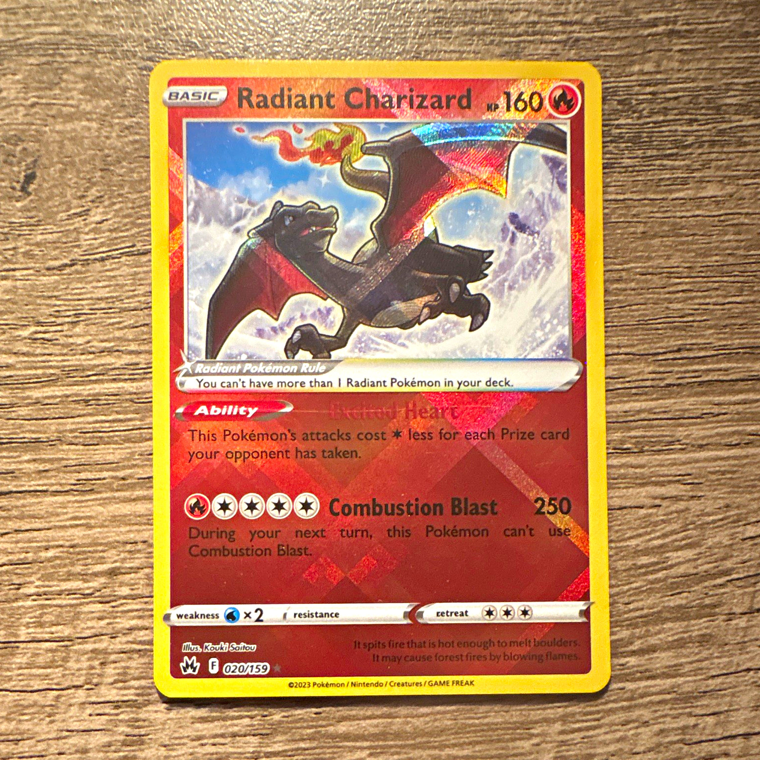 Pokemon Radiant Charizard 020/159 Crown Zenith Radiant Rare Holo Eng Pokemon Radiant Charizard 020/159 Crown Zenith Radiant Rare Holo Eng