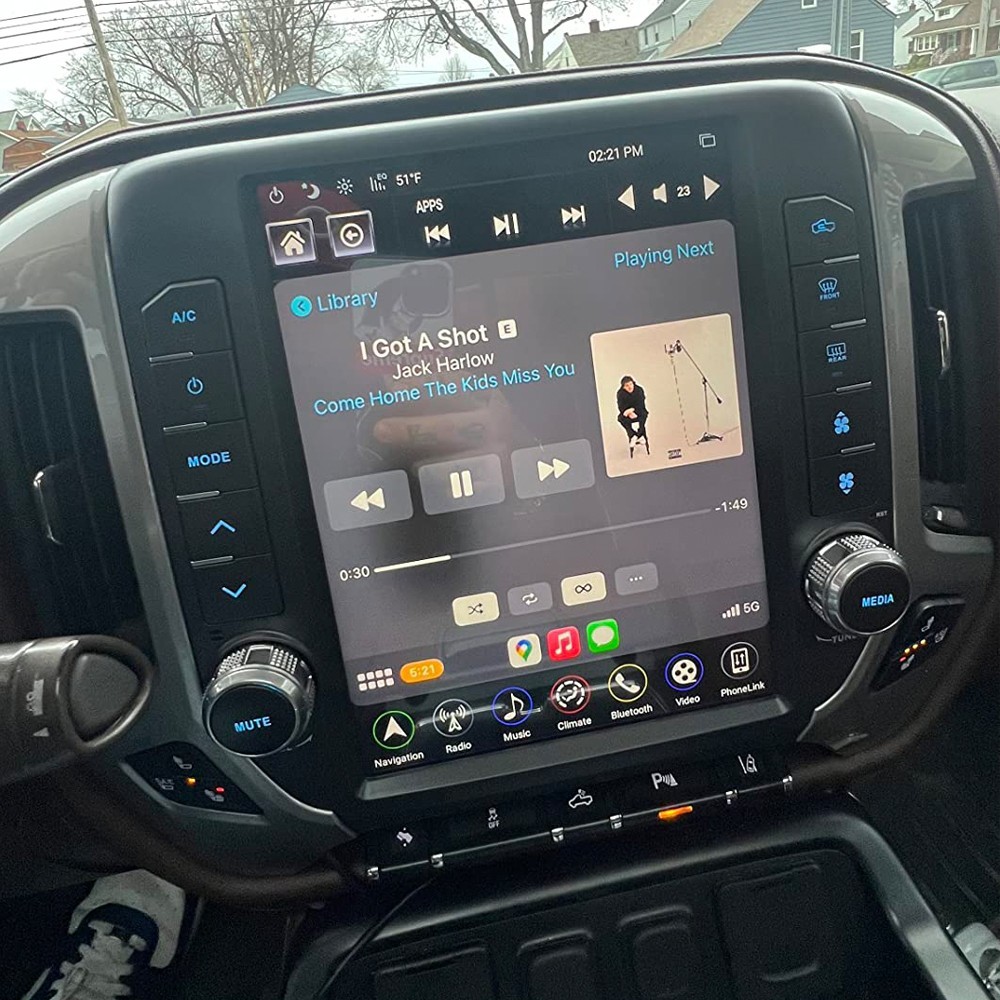 For Chevrolet Silverado GMC Sierra 2014-2019 Tesla Screen Smart Car Radio Stereo
