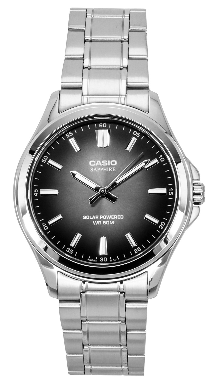Casio Standard Black Dial Stainless Steel Solar Dress Men's Watch MTS-RS100D-1AV