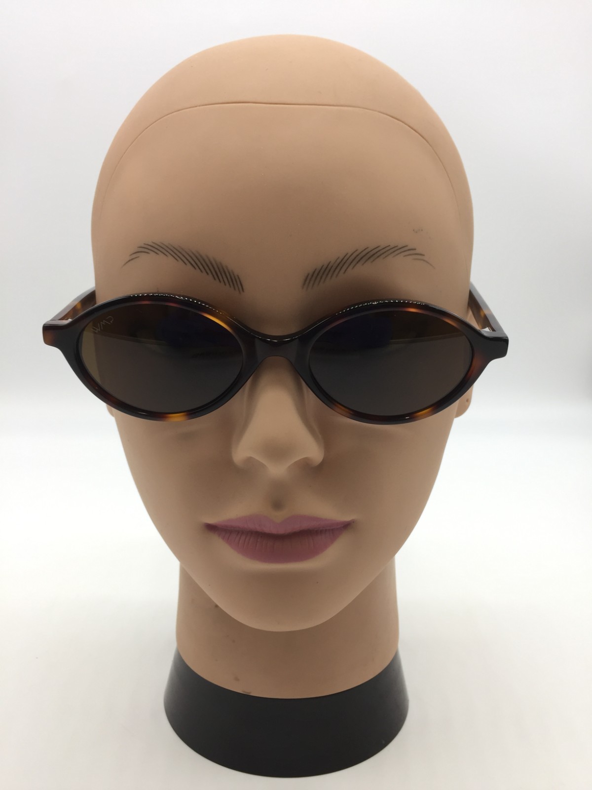 WMP Selene Slim Oval Brown Tortoise Sunglasses W 49-20-139 Dark Brown Lenses