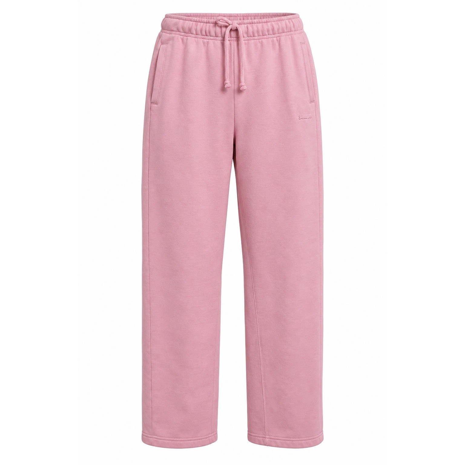 Skims Cotton Fleece Straight Leg Pant Pink Womens Medium Cherry Blossom