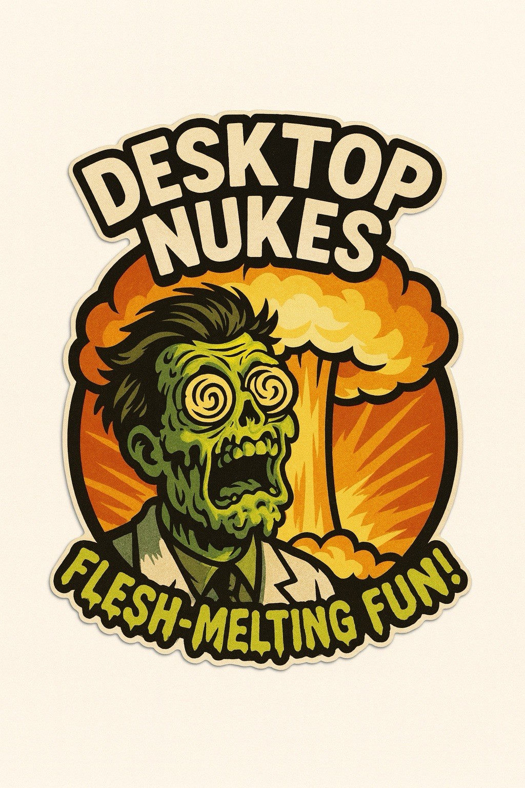 Desktop Nukes Flesh Melting Fun Nuclear Sticker Desktop Nukes Flesh Melting Fun Nuclear Sticker