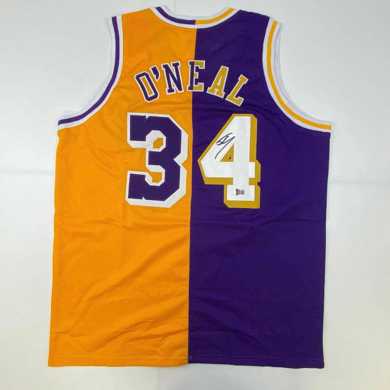 Autographed/Signed Shaquille Shaq O\'Neal Los Angeles Split Jersey BAS COA