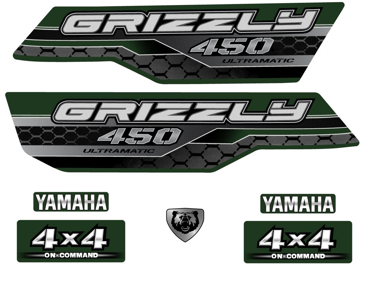 2014 Yamaha Grizzly 450 4x4 2x4 Emblem OEM Decal Graphics Sticker Kit
