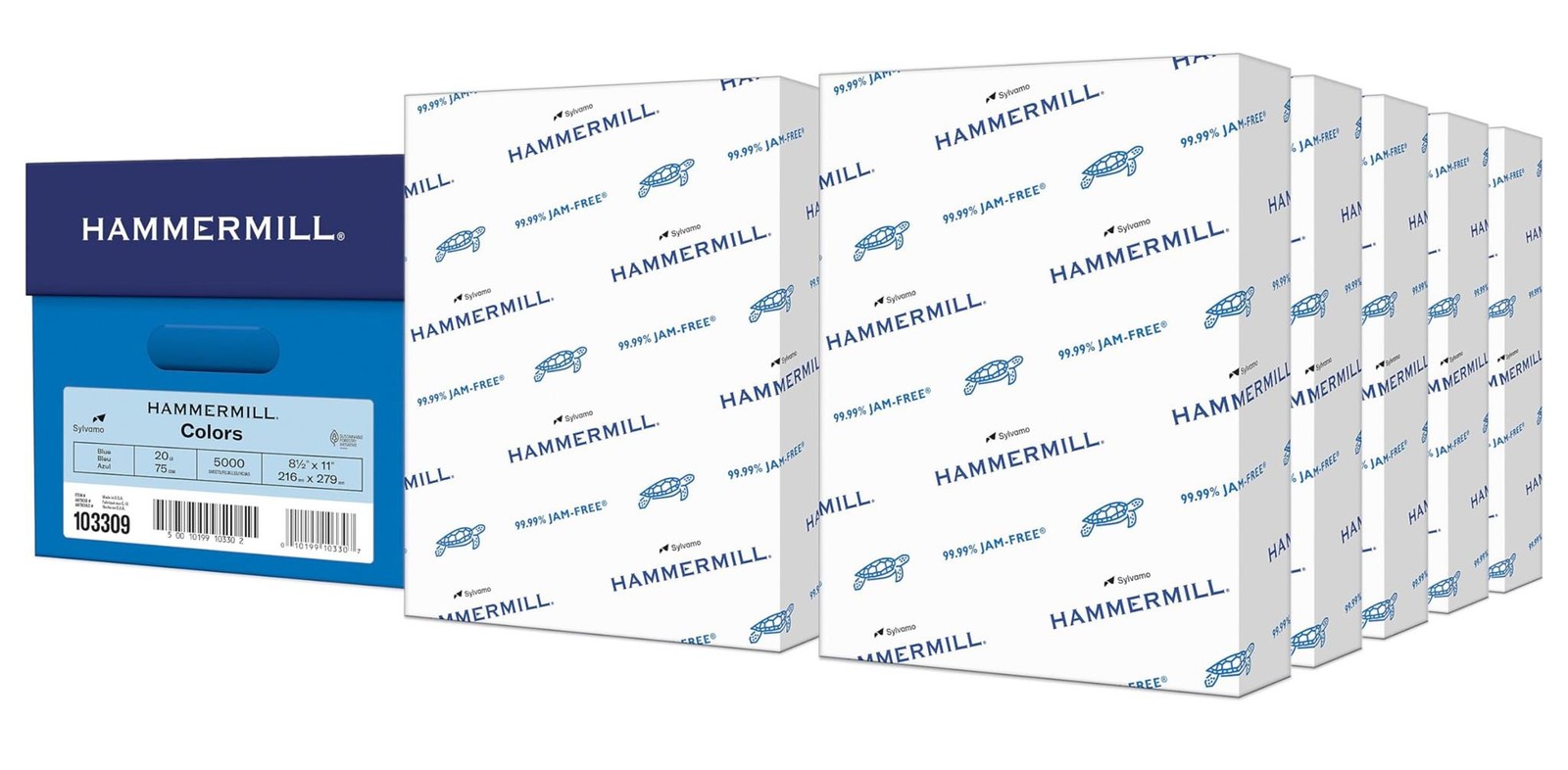 Hammermill Colored Paper, 20 lb Blue Paper, 8.5 x 11-10 Ream (5,000 Sheets) Hammermill Colored Paper, 20 lb Blue Paper, 8.5 x 11-10 Ream (5,000 Sheets)