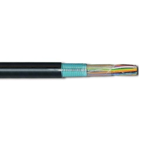 100' 22 AWG 6 Pair PE-89 Outside Plant Direct Burial Telephone Cable Black