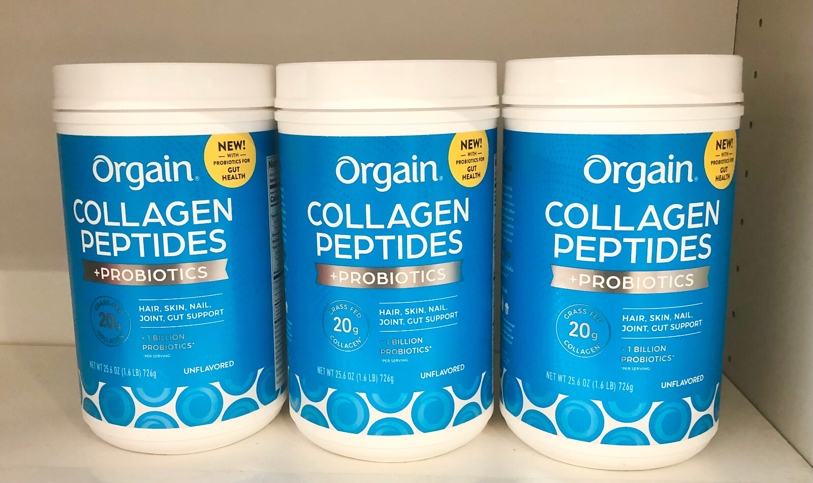3 Orgain Collagen Peptides Probiotics, Hair+Skin+Nail & Joint Support 1.6lb 3 Orgain Collagen Peptides Probiotics, Hair+Skin+Nail & Joint Support 1.6lb