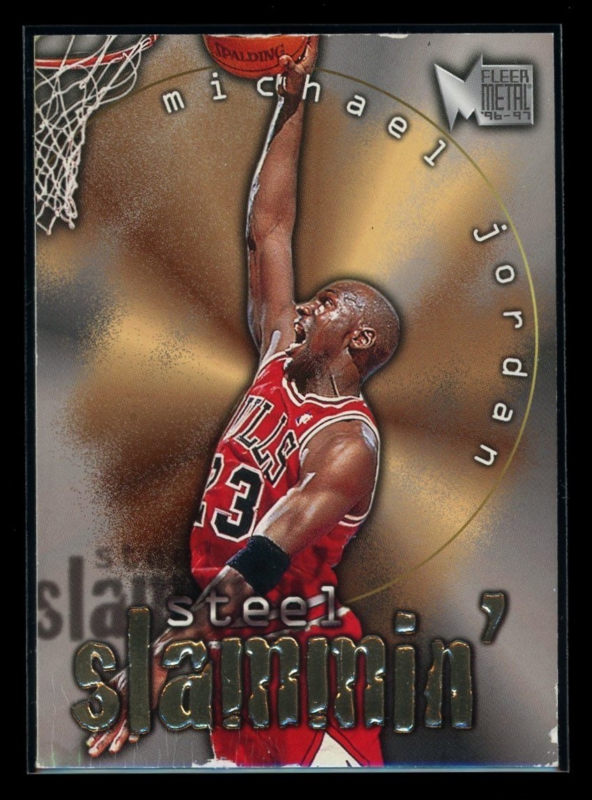 MICHAEL JORDAN 1996 Fleer Metal #6 Steel Slammin\' Insert Chicago Bulls HOF
