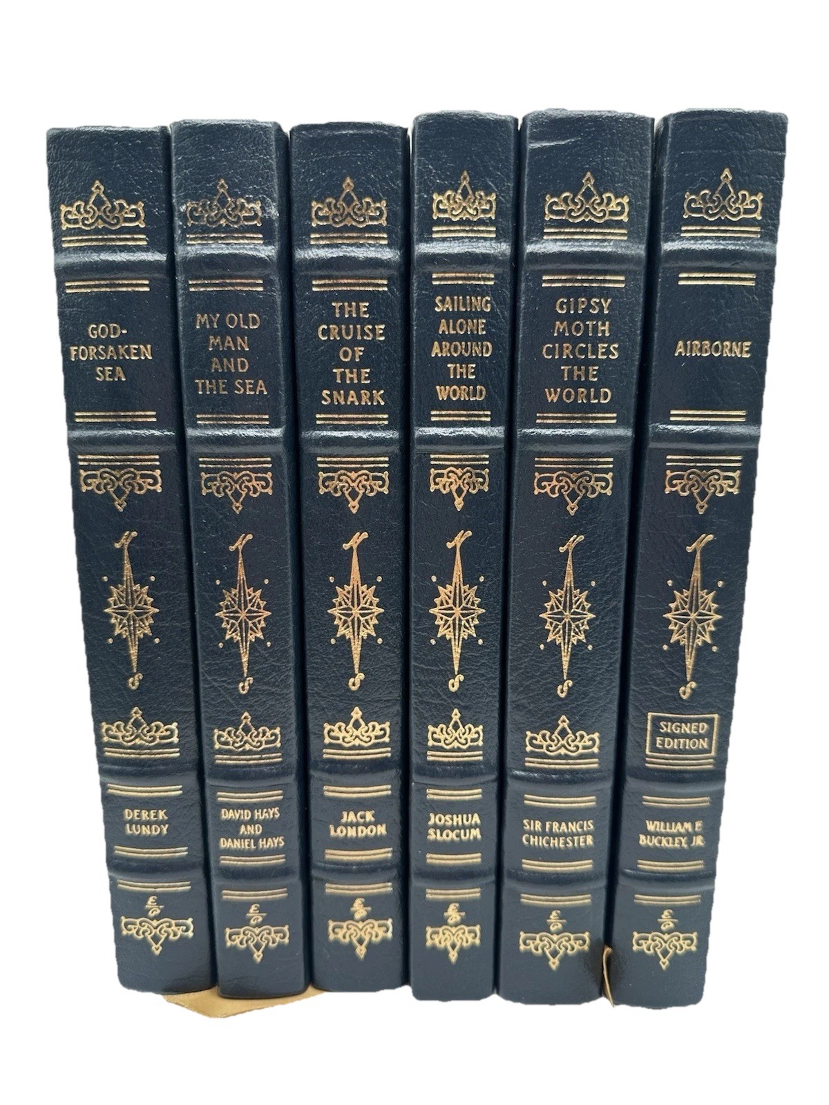 VTG Easton Press Nautical Collection COA Signed by William F. Buckley Rare Set VTG Easton Press Nautical Collection COA Signed by William F. Buckley Rare Set