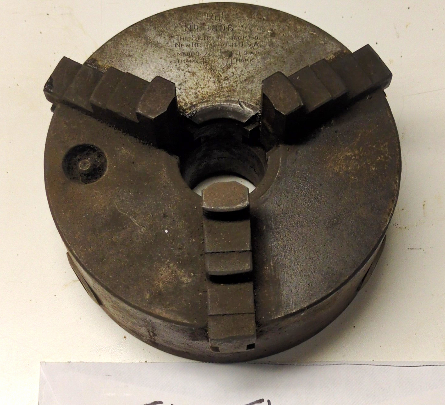 The Skinner Chuck Co. No. 3806 Manual Lathe Chuck 3-Jaw Plain Back