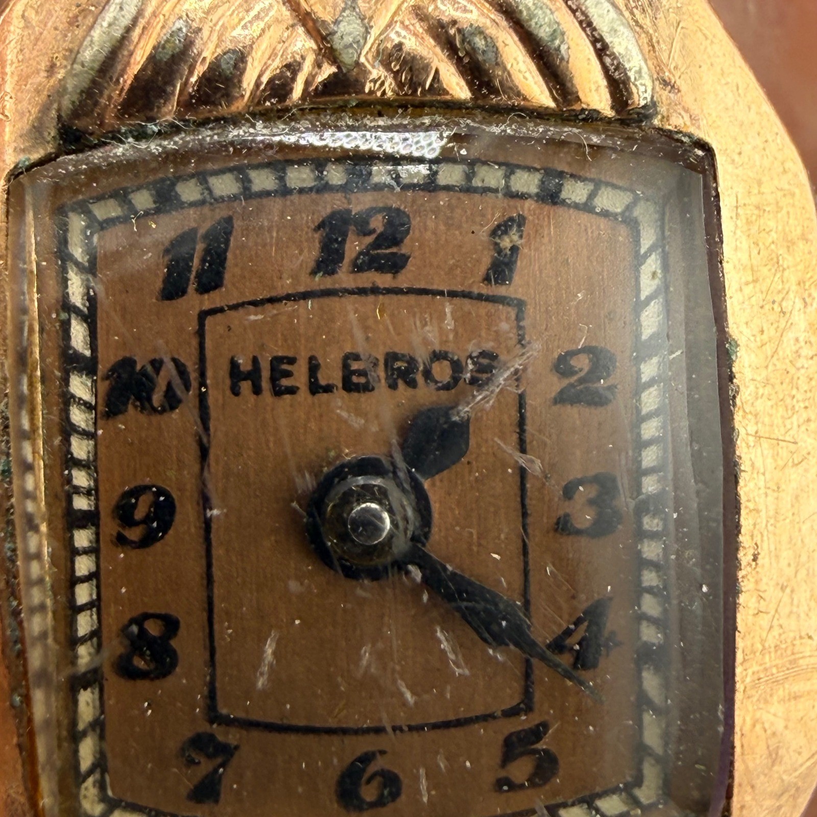 Vintage Helbros Cocktail Watch Gold Tone Art Deco Does NOT wind or tick READ