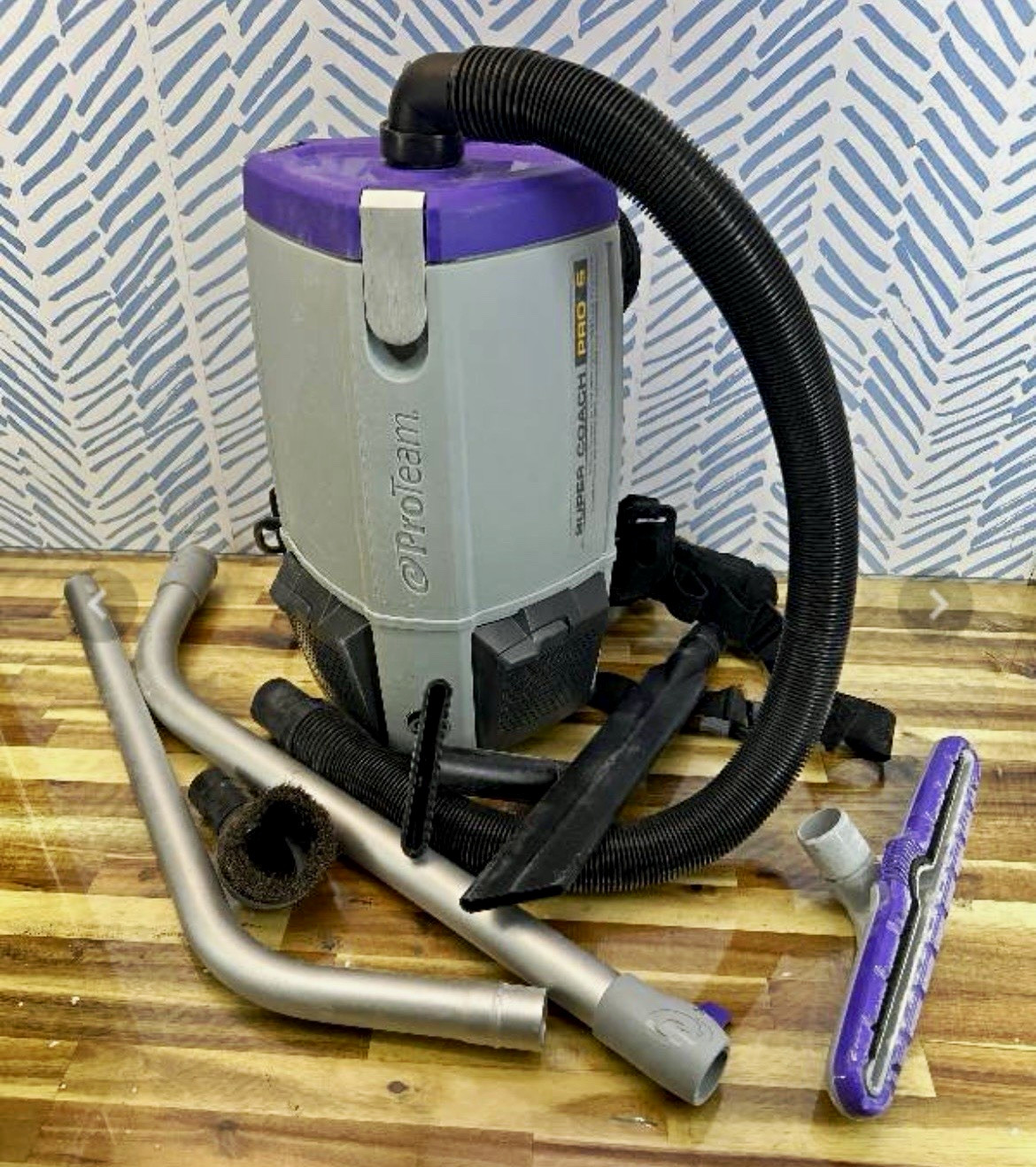 ProTeam Super Coach Pro 6 Bagged HEPA 6Qt Portable Backpack Vacuum 50' Cord