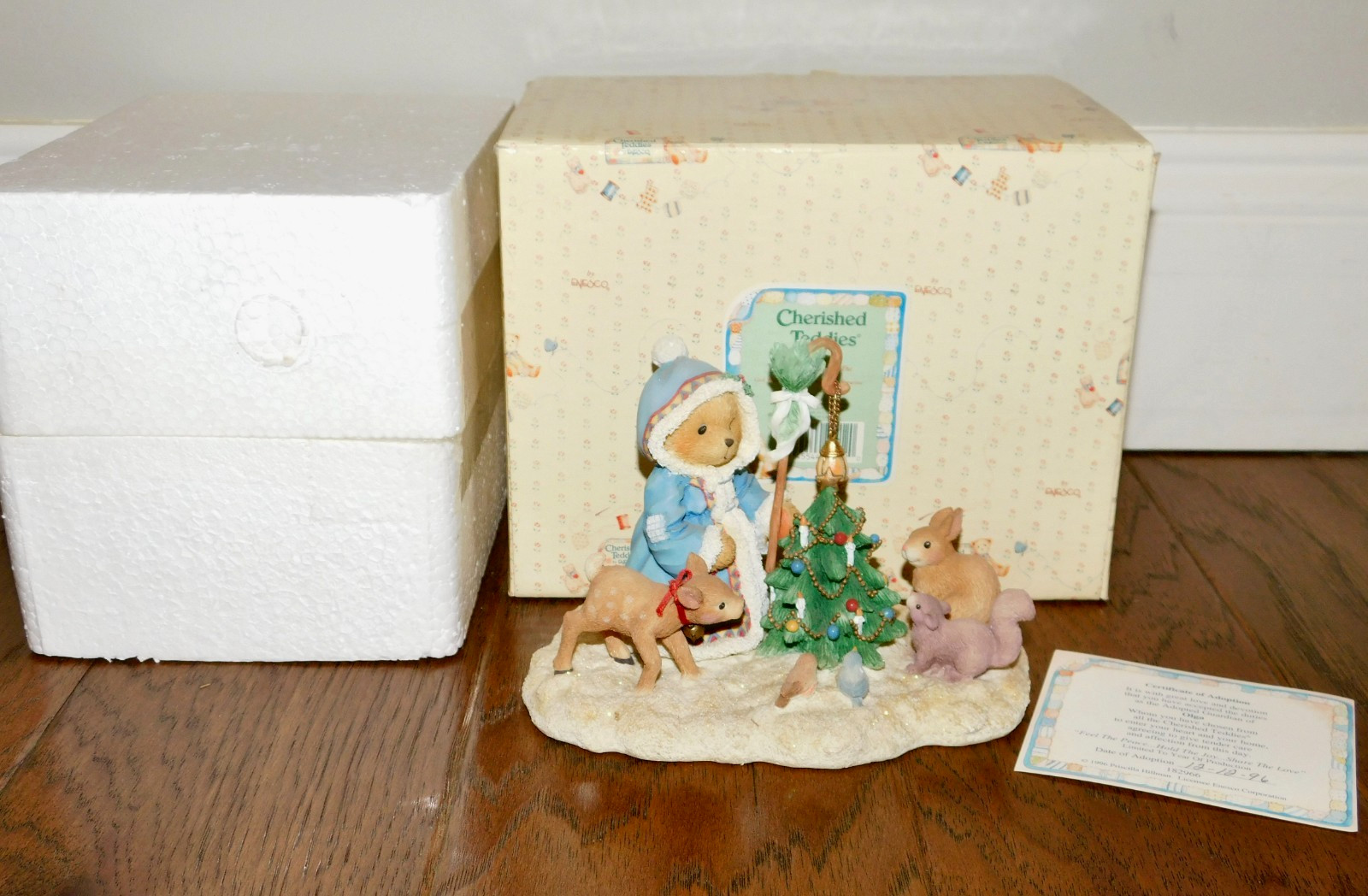 Cherished Teddies Olga Christmas Feel the Peace Hold the Joy Share Love COA BOX