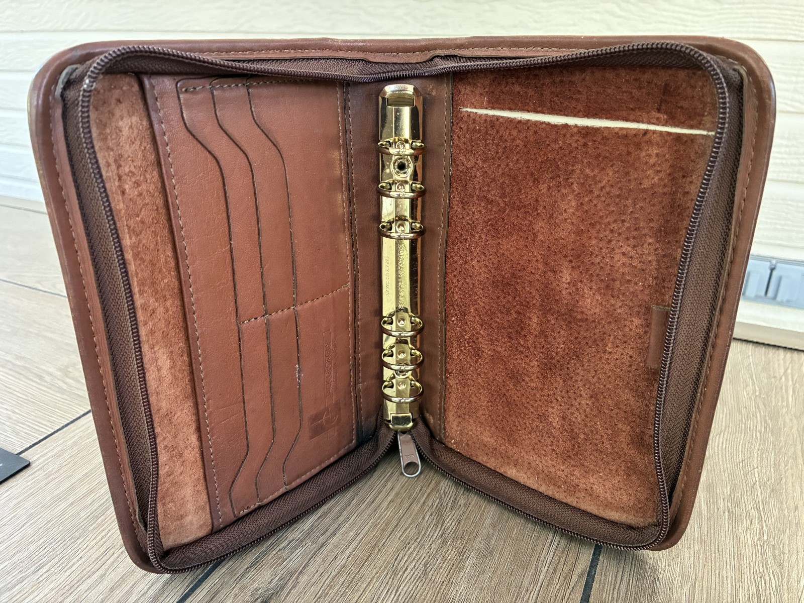 JACK GEORGES Franklin Covey Compact Leather Zip Binder USA +Fast Shipping