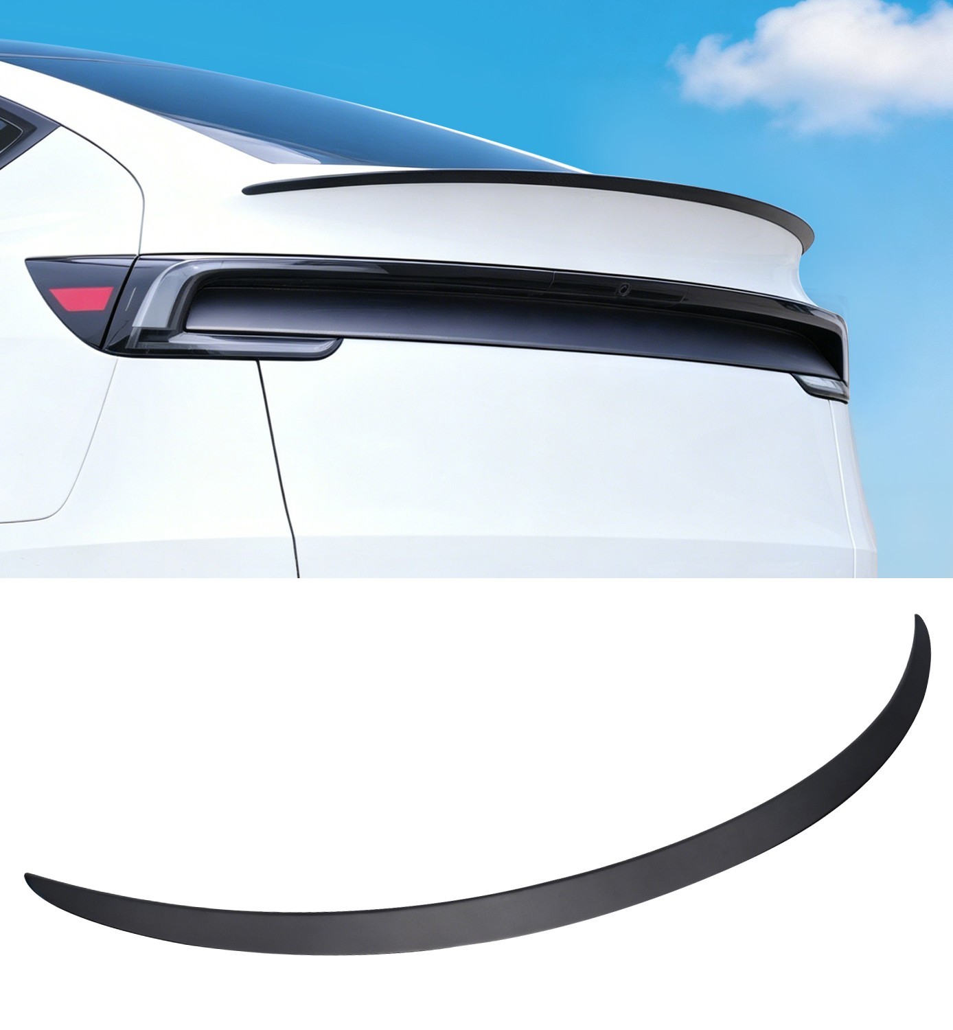 For 25-26 Tesla Model Y Juniper Rear Spoiler Wing Matte Black ABS Rear Trunk Lip