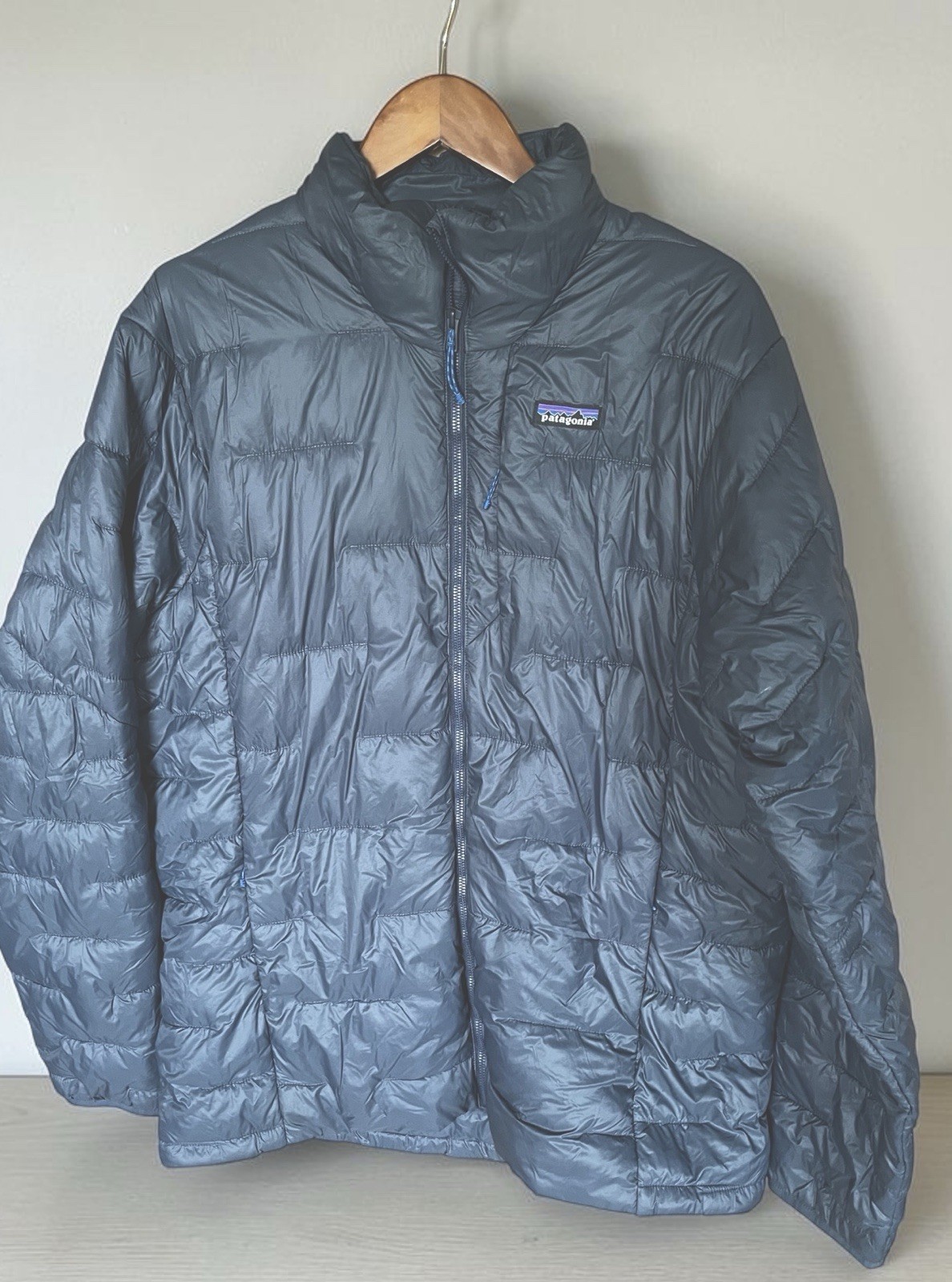 Patagonia Micro Puff Jacket  Smolder Blue Sz L Puffer Full Zip STY80101