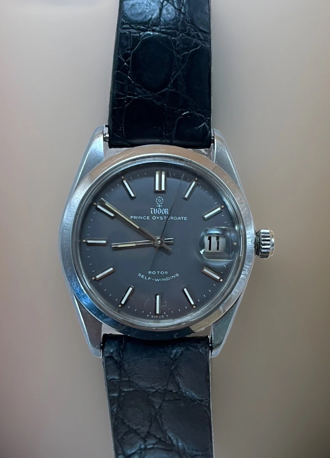 Tudor Prince Oysterdate 7996 Slate Gray Sunburst Dial Rolex Case Vintage 1966 Tudor Prince Oysterdate 7996 Slate Gray Sunburst Dial Rolex Case Vintage 1966