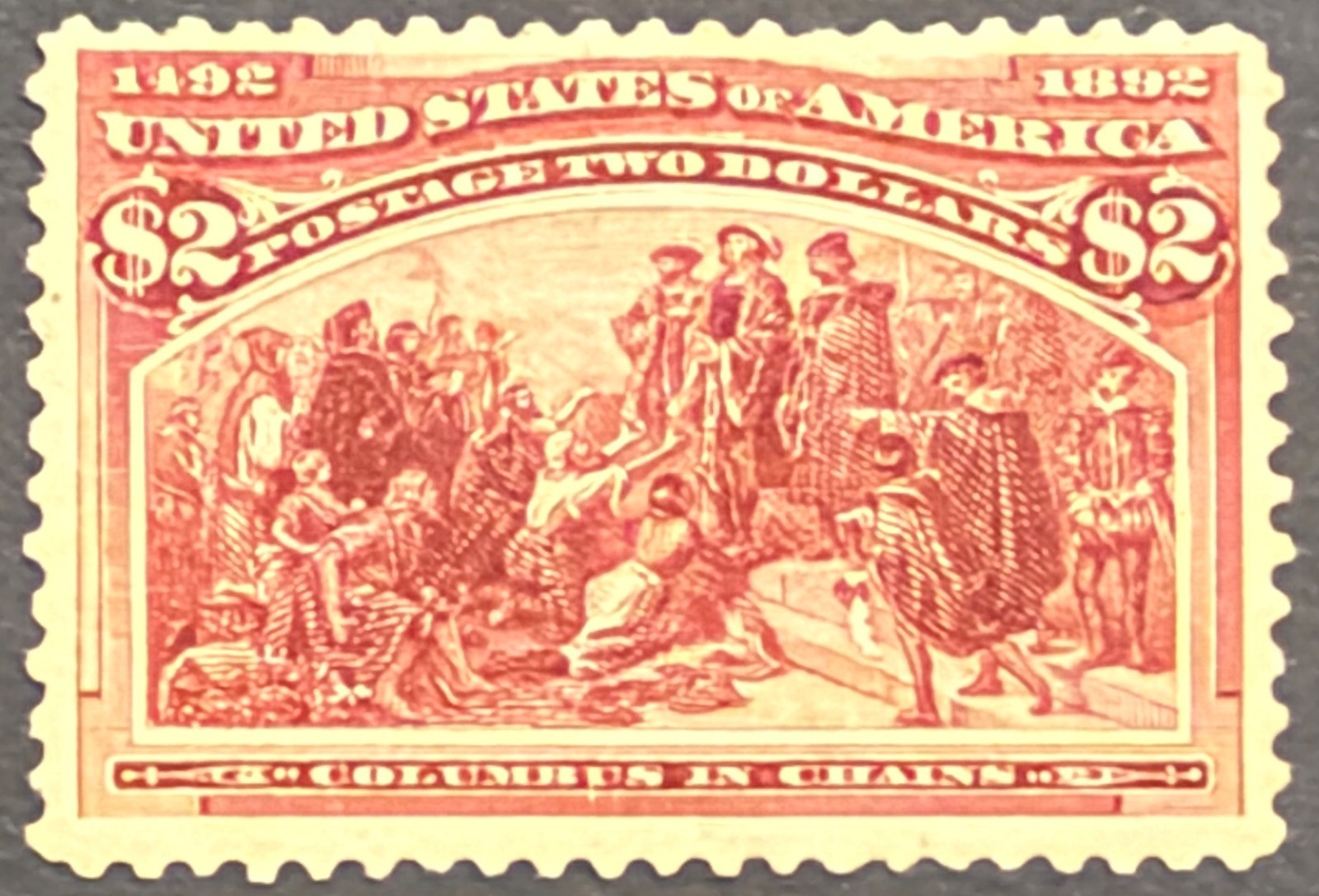 SCOTT#: 242 COLUMBIAN ISSUE: COLUMBUS IN CHAINS 1893 ABC SINGLE STAMP W/PF CERT