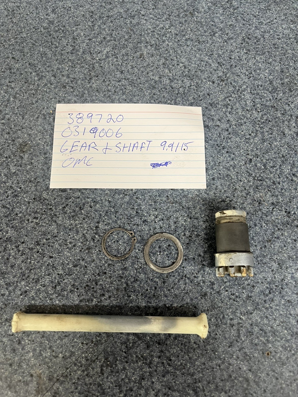 389720, 0319006 Gear W/ Bushing Comes With Shaft And Washers Omc 9.9/15