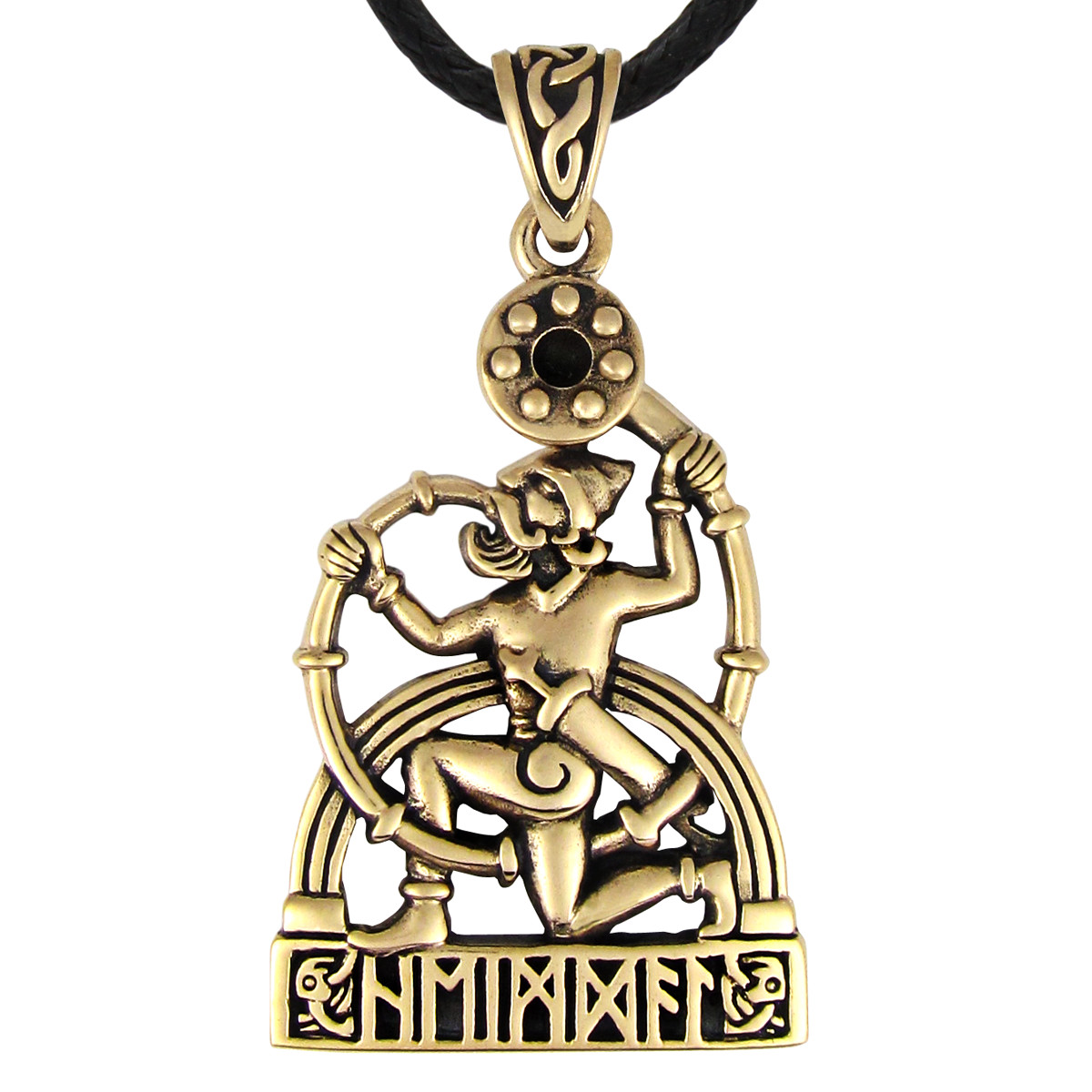 Bronze Heimdall Norse God Pendant Viking Heimdallr Asatru Jewelry - Dryad Design