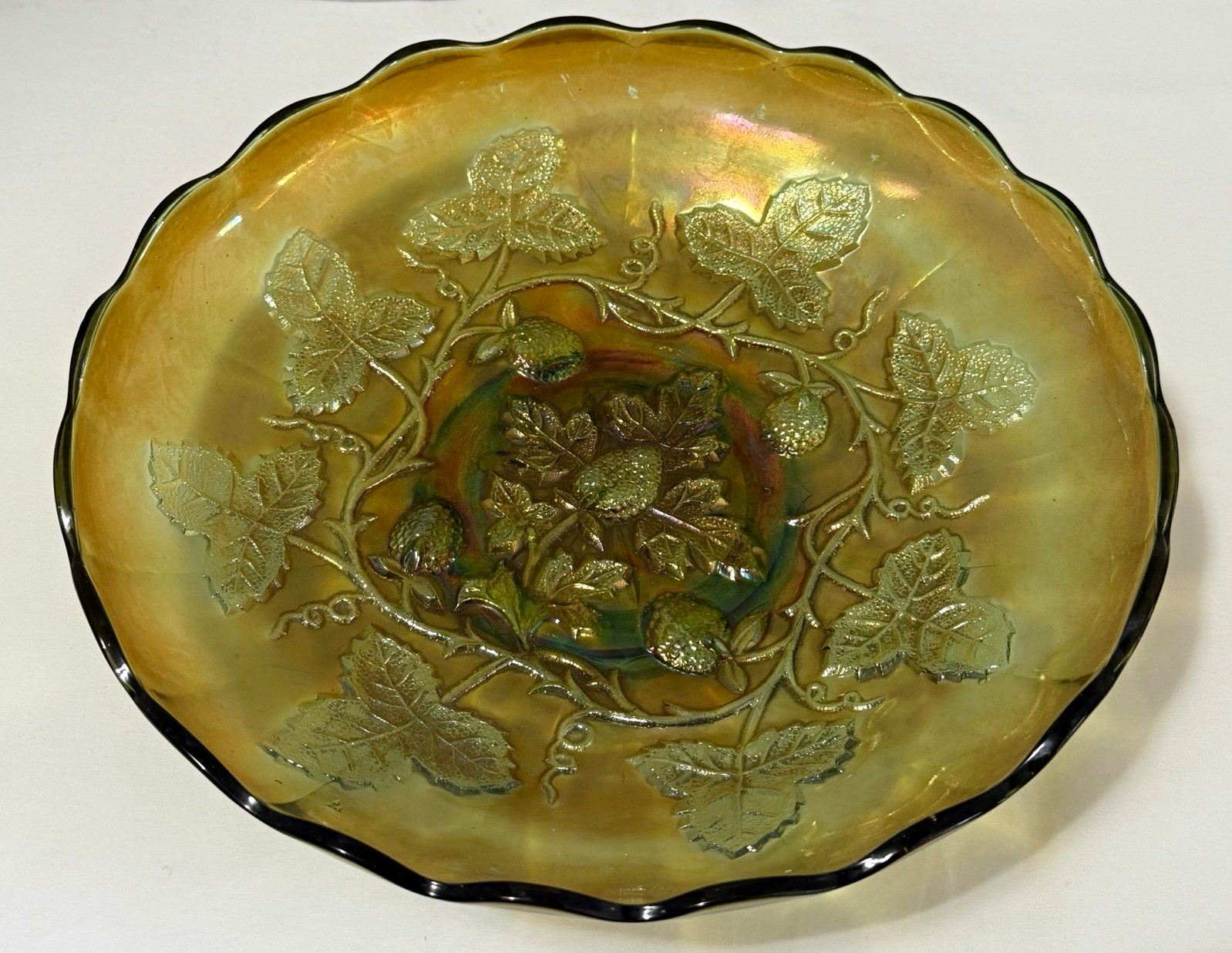 Vintage/Antique Fenton Green Carnival Glass 10\ Vintage/Antique Fenton Green Carnival Glass 10\