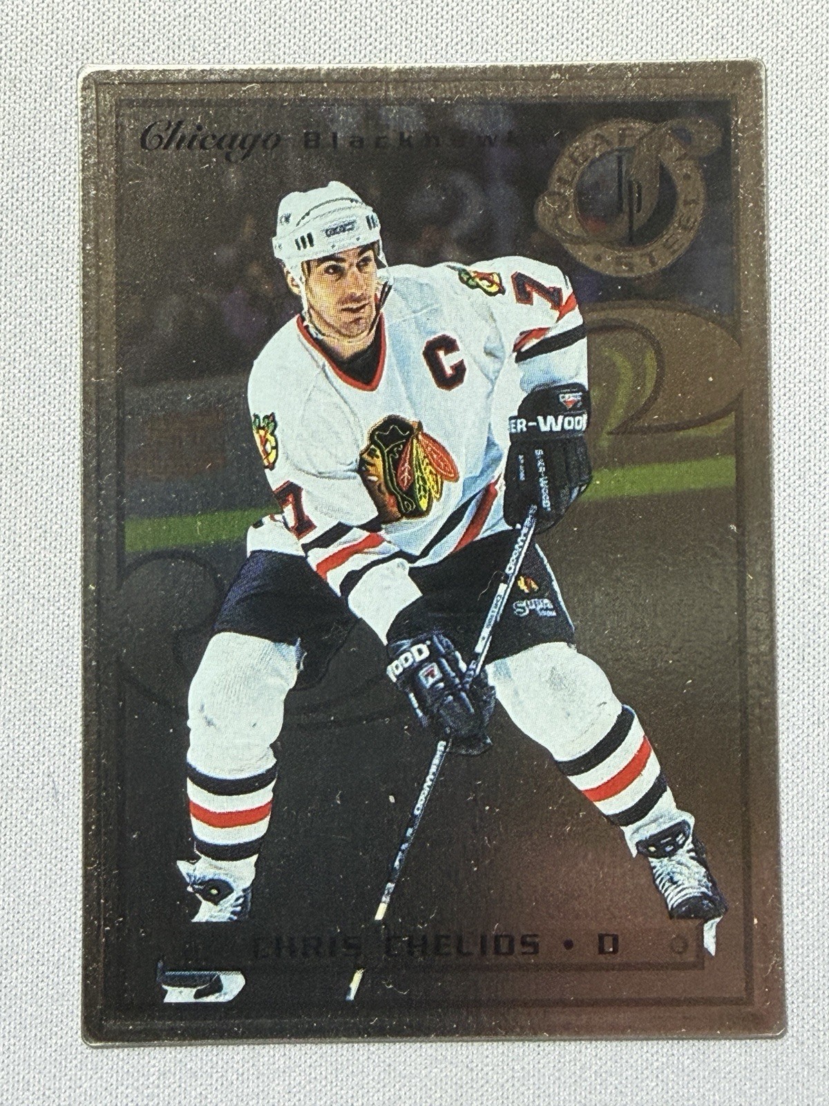1996-97 Leaf Preferred #7 Chris Chelios Steel - P/HP 1996-97 Leaf Preferred #7 Chris Chelios Steel - P/HP