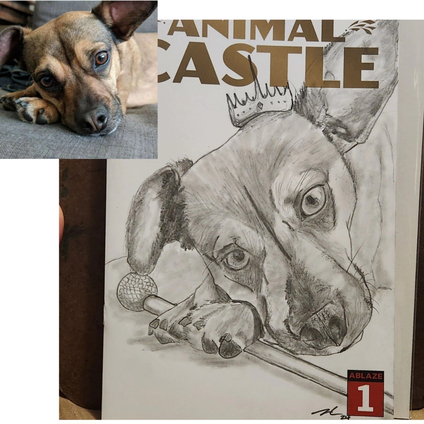 Custom Hand-sketched Portrait on a Blank Comic Book Cover - UNIQUE GIFT