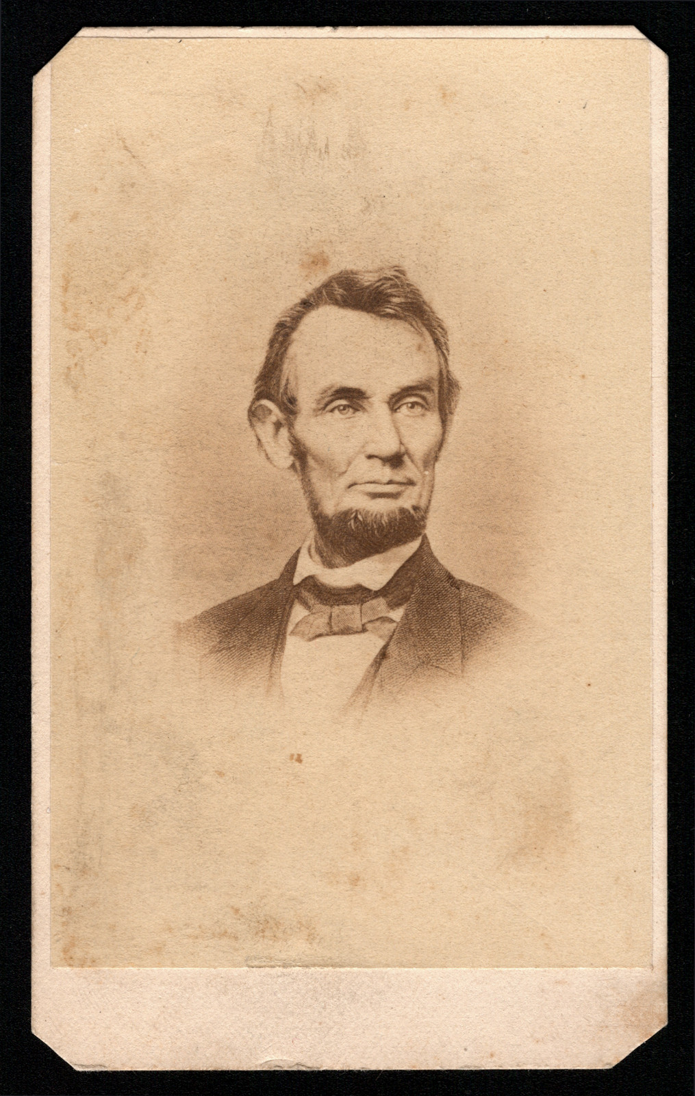 c. 1860s-1870s CDV Photo, Abraham Lincoln, Resembles $5 Bill Portrait, Philada.
