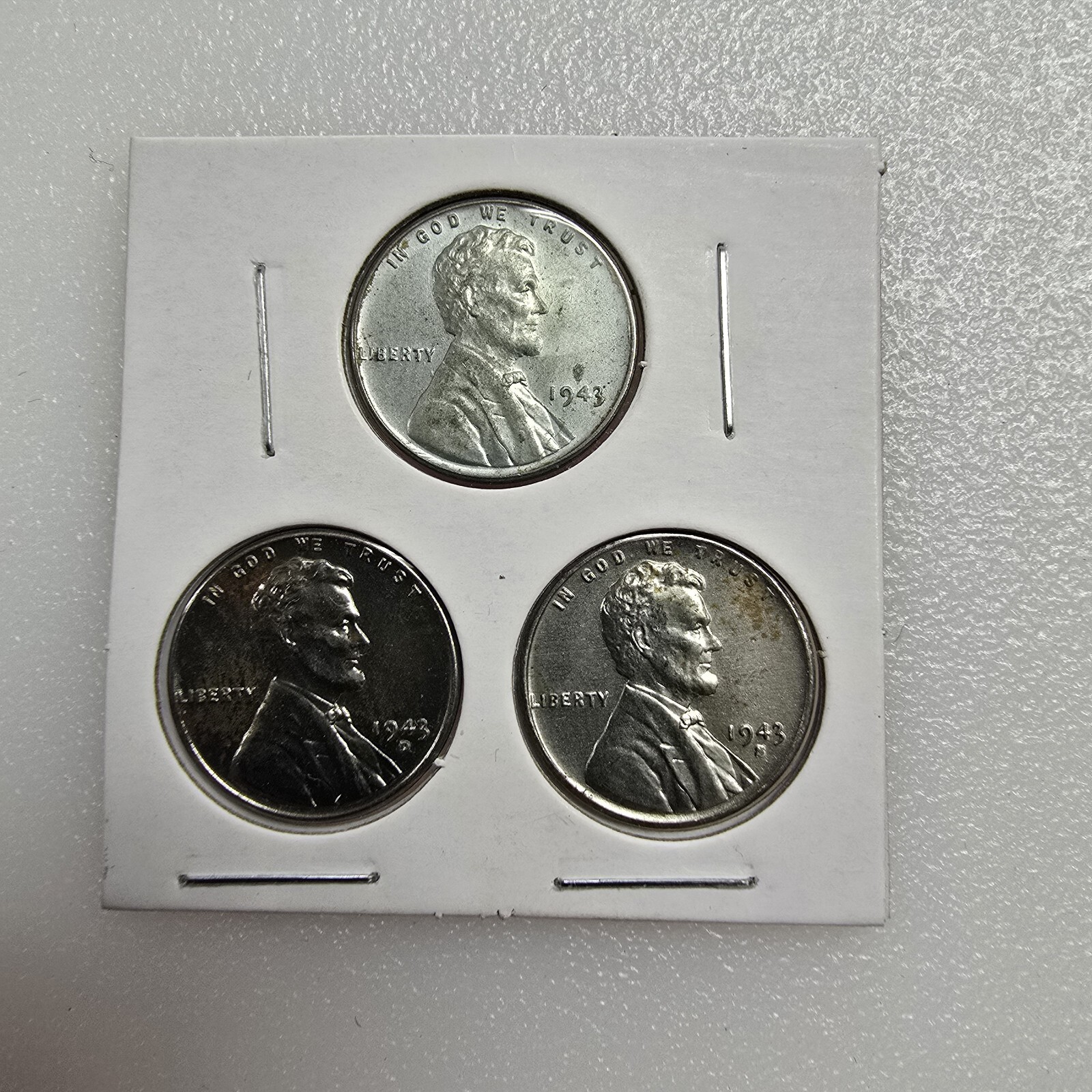 1943 P D S **STEEL Wheat Head Lincoln Cent 3 Coin Set,** Penny Lot 1943 P D S **STEEL Wheat Head Lincoln Cent 3 Coin Set,** Penny Lot