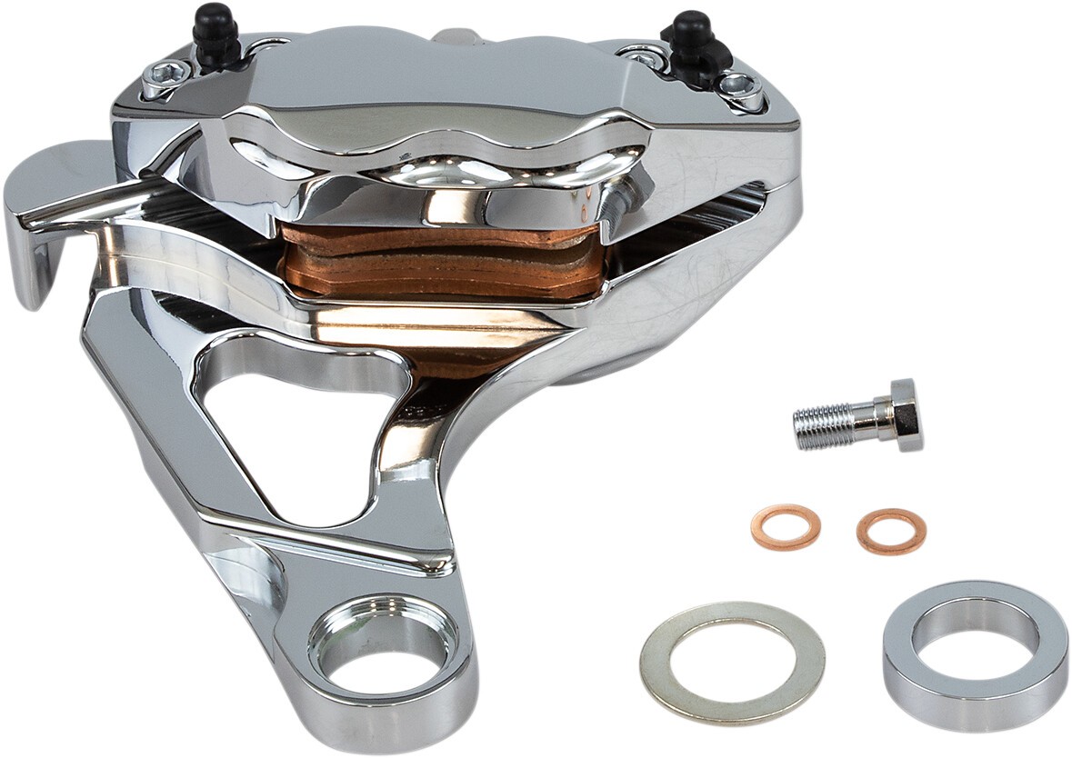 Hawg Halters Inc 4 Piston Rear Brake Caliper Kit Chrome
