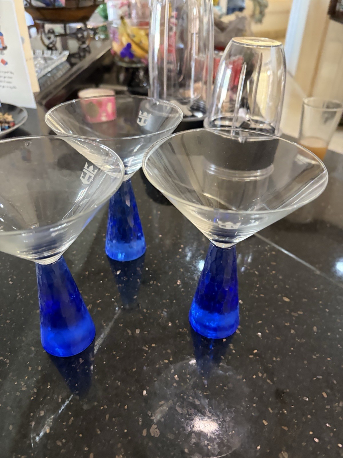Vintage Royal Caribbean Kosta Boda  Handcrafted 5 Limelight Martini Glasses