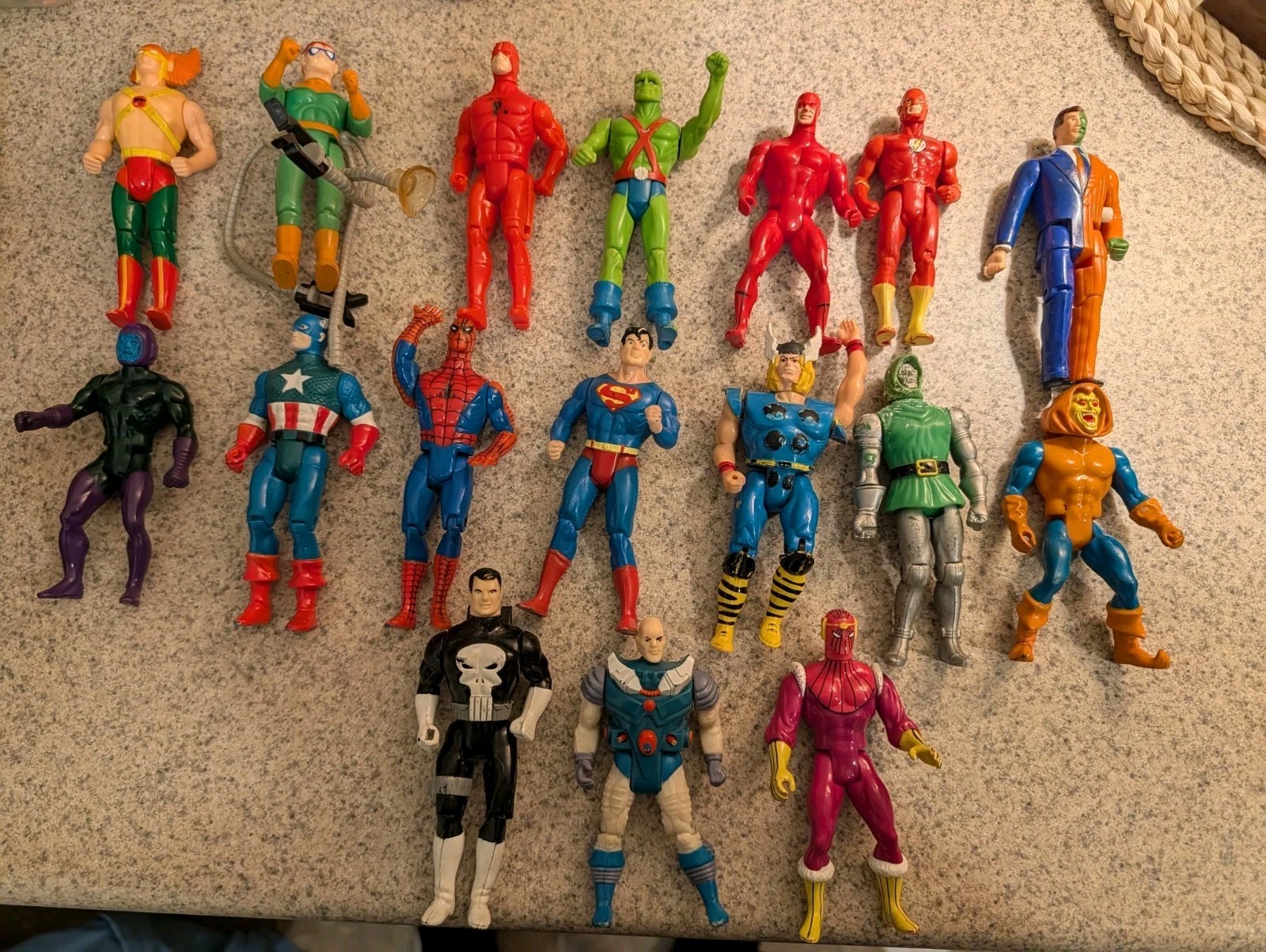 1980’s Kenner DC Super Powers Action Figures Lot Superman Doc Spiderman ++++
