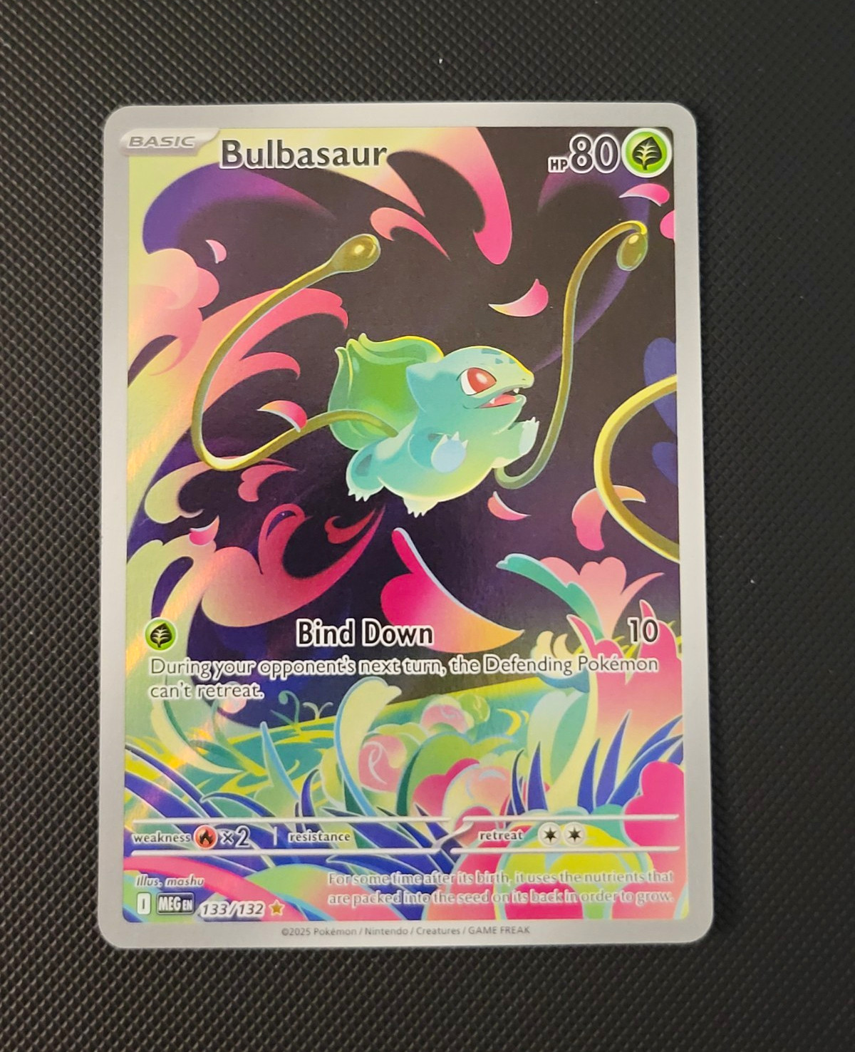 The Pokémon Company Bulbasaur 133/132 ME01 Holo Basic EN HP 80 Mashu